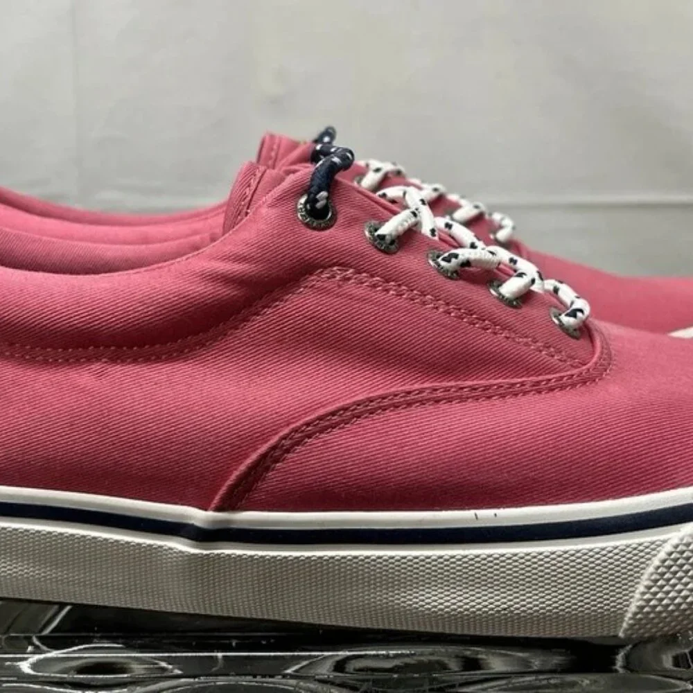 SPERRY X VINEYARD VINES Striper CVO Canvas Deck Sneaker Pink STS21569 Men's 10.5
